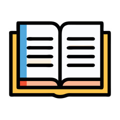 Open Book Icon Vector for Education and Reading