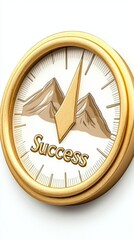 Develop self resources strategy. A decorative compass displaying the word "Success" alongside mountainous imagery, symbolizing achievement and direction.
