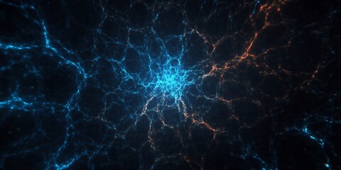 Fototapeta premium radiant fractal web glowing soft encrypted neon streams --ar 2:1