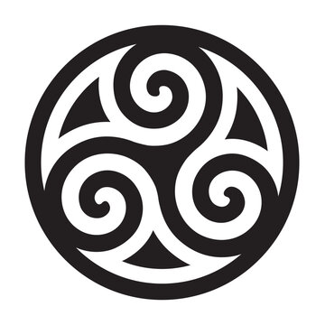 TRISKEL DANS CERCLE SYMBOLE BRETAGNE V2 - Illustration vectorielle