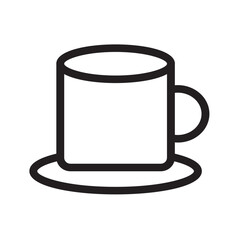 Large tea cup line icon with handle and steam lines, perfect for beverage menus, café branding, or warm drink-related illustrations and UI designs.