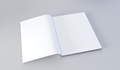 Blank cover magazine or booklet on white background. Mockup for design	