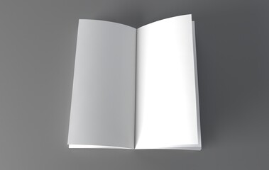 Blank cover magazine or booklet on white background. Mockup for design	
