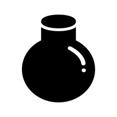 Minimalist round-bottom flask for scientific solutions.