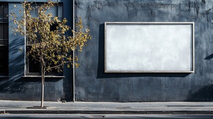 Blank billboard on city street