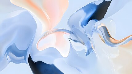 Abstract composition showcasing flowing shapes and gradient color transitions