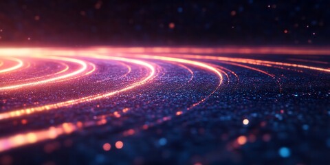 abstract liquid glass arcs glowing neon fractals