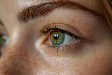 Obraz premium Macro Studio Expression Shot Of Woman's Eyes With Close Up On Eyelashes And Pupil
