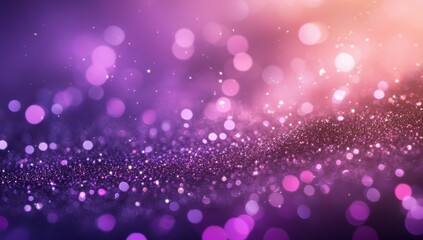 Abstract colorful background with shimmering bokeh lights in purple and orange tones creating a dreamy, festive atmosphere suitable for various design projects