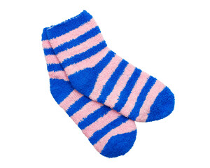 Warm women's socks isolated on white