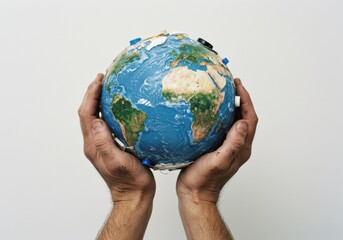 Diverse Hands Holding the Earth