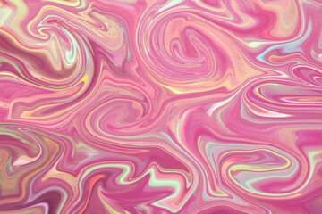 Abstract pink and pastel swirl pattern with flowing marble texture