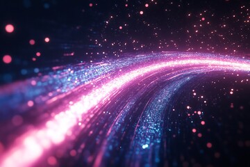 Obraz premium luminous neon encryption stream AI composition