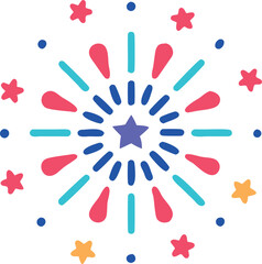  Festive Fireworks Burst Illustration on White Background