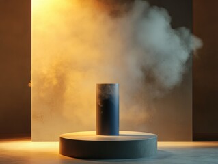 Minimalist product presentation with smoke effect