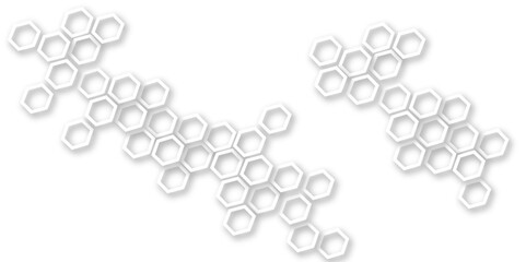 Abstract white hexagon 3d effect pattern with shadow seamless texture background. Use for book, poster, flyer, website vector illustration.
