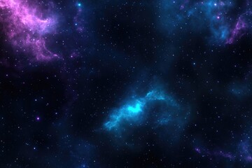 Naklejka premium Cosmic expanse filled with vibrant nebulas and shimmering stars