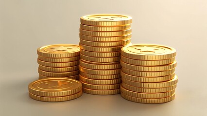 Stacks of Gold Coins