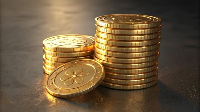Stacks of Gold Coins