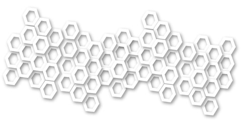 Abstract light grey and white hexagon 3d effect pattern with shadow seamless texture background. Use for book, poster, flyer, website vector illustration.

