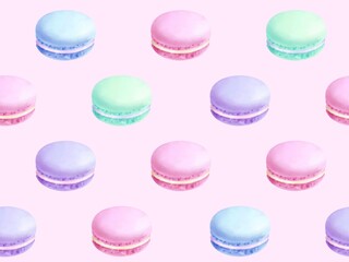 マカロンのシームレスパターン　A-3