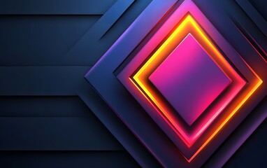 Obraz premium Abstract Neon Geometric Shapes Background Design