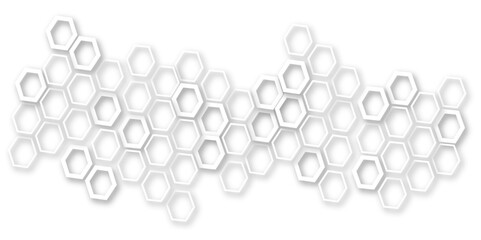 Abstract white hexagon 3d effect pattern with shadow seamless texture background. Use for book, poster, flyer, website vector illustration.
