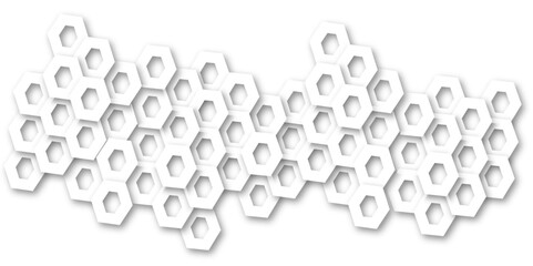 Abstract modern hexagonal effect for line geometric technology 3d white bright hexagon polygonal honeycomb luxury pattern white background. 
