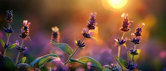 lavender flowers in field at sunset