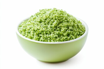 Grated Zucchini Bowl on White Background. Healthy and Fresh Courgette Ingredient