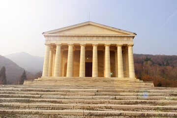 View of the Canova Temple in Possagno, Treviso, Italy