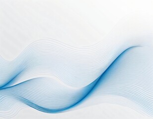 흰색 배경에 물결 모양의 파란색 선이 있는 추상적인 배경.