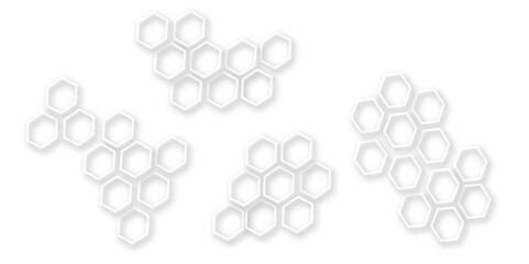 Abstract white hexagon 3d effect pattern with shadow seamless texture background. Use for book, poster, flyer, website vector illustration.
