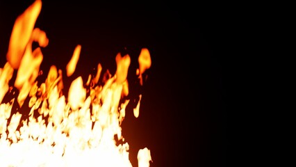 Fire flames isolated on black screen background. Flame on black screen. Isolated flame, burning flame.	
