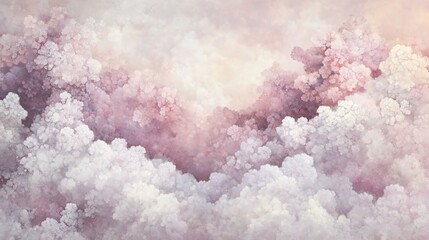 Fototapeta premium A soft, ethereal cloudscape with shades of pink and white, creating a dreamy and tranquil atmosphere.