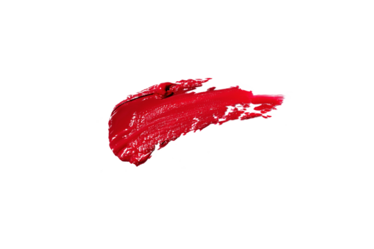 Red smear swipe isolated on white or transparent png background texture beauty lipstick swatch