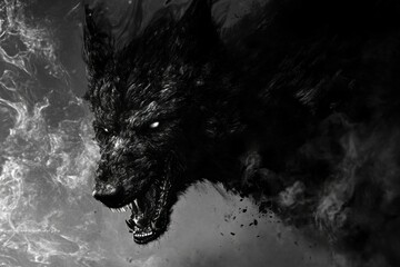 Hellhound Legend: A Mythical Daemon Creature of Black Supernatural Power