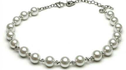 Pearl Necklace, White, Isolated