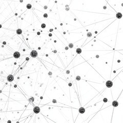Network connections of spheres and lines representing digital communication and data exchange