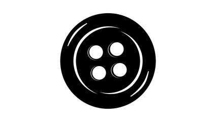 Sewing Button, black isolated silhouette