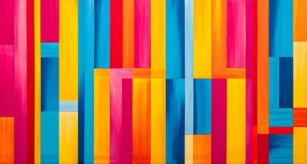 Abstract seamless pattern with vibrant colored stripes forming squares