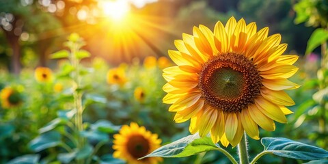 Sunflower Blooming in Vibrant Garden, sunflowers, sunny day, sunflowers, sunny day