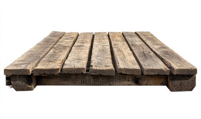 Wooden deck isolated on white background