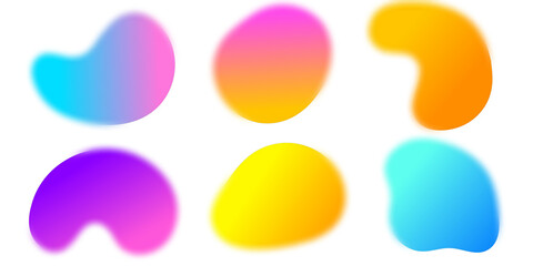 colorfull abtract gradient shapes set illustration
