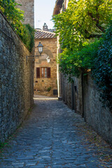 view of he village of Montefioralle in Tuscany