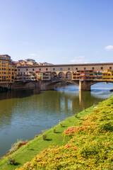 Fototapeta premium view of Florence on Arno river 