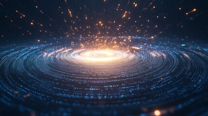 futuristic encrypted glow neon swirls