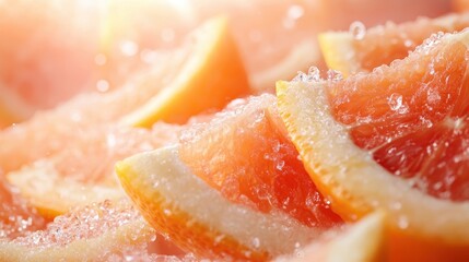 A refreshing beverage with bubbles and juicy orange slices captivates the senses, celebrating the joy of summer with its vibrant colors and effervescent charm.