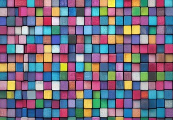 Fototapeta premium Colorful Wooden Block Arrangement