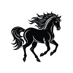horse silhouette vector illustration on white background